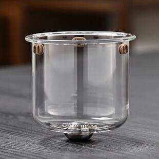 顶壶 茶方圆 磁吸内胆 全玻璃内杯 飘逸杯泡茶壶配件