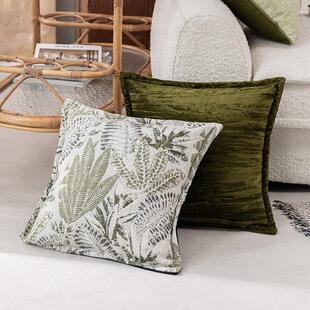 ins北欧绿色覆古抱枕客厅沙发轻奢高级感中古风卧室床头靠垫枕套