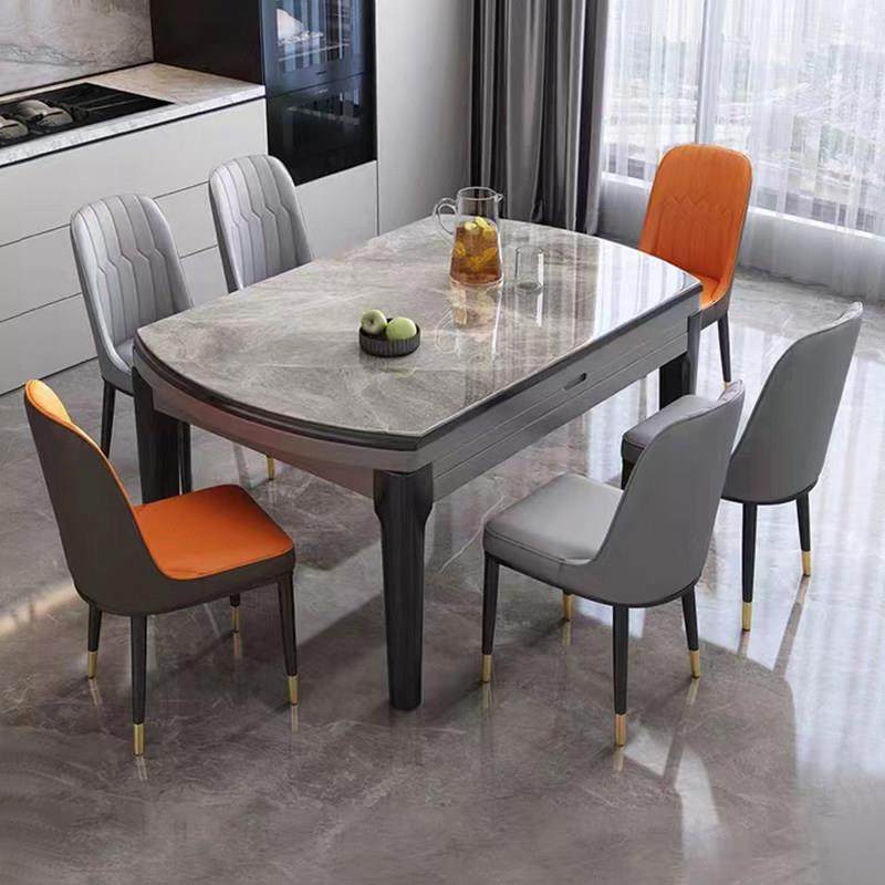 岩板餐桌可伸缩折叠两用圆轻奢现代简约小户型家用实木饭桌椅组合,住宅家具,岩板餐桌,淘宝优惠券,粉丝福利购,淘宝优惠卷