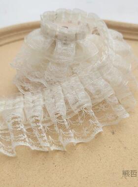 宽.5双层蕾丝褶皱花边无4弹力diy手工制花服口装辅料洛pha63sXa丽