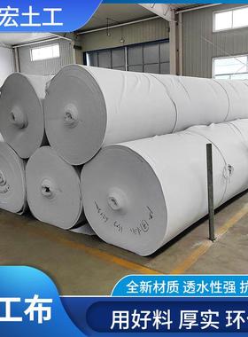厂家工程土工布桥工护IXP坡混凝土长丝白色无水纺布公路养梁护透