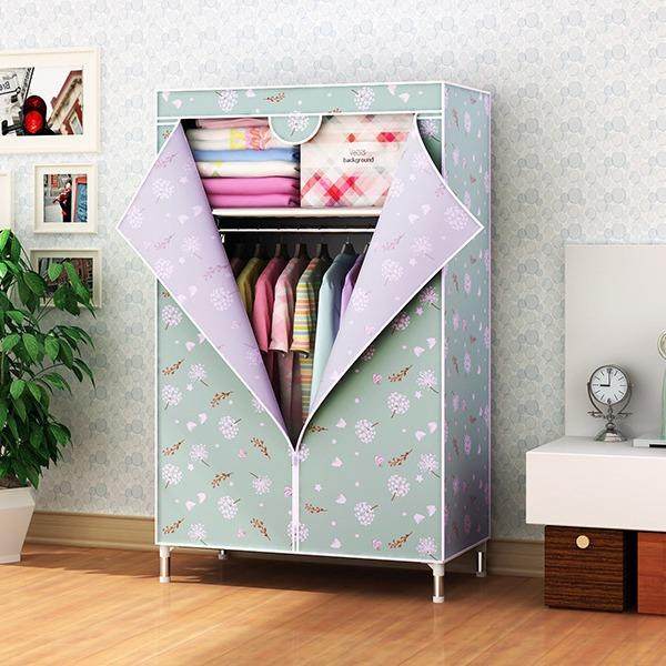 加固衣橱单人小号布衣柜25MM钢管加粗25885509宿舍衣橱90