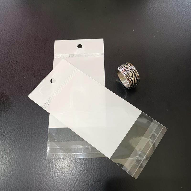 现货饰品配件袋玩具袋阴阳白色珠光袋卡头密封袋opp自粘自封口袋