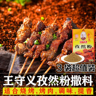 王守义孜然粉35g*3袋户外烧烤专用调料撒料烤肉家用蘸料腌料干料