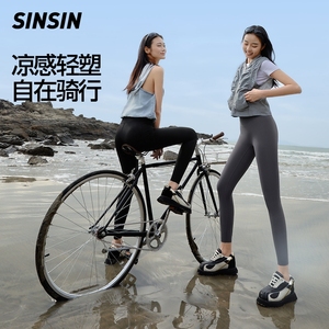 SINSIN鲨鱼裤2024年夏季高腰收腹提臀健身紧身裤骑行运动瑜伽裤女