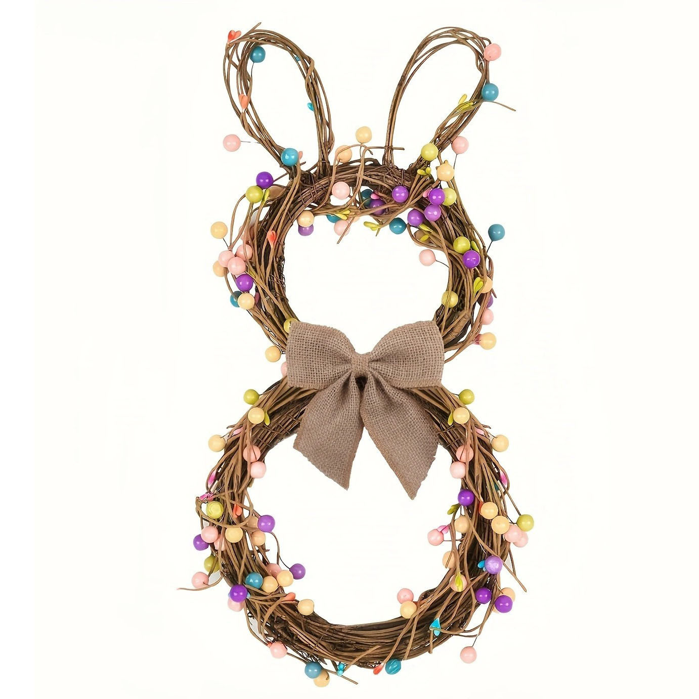 热销蝴蝶结花环壁挂门饰场景布置春天复活节兔子挂饰