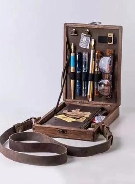 Writers Messenger Wood Box作家信使木盒公文箱写作收纳盒创意