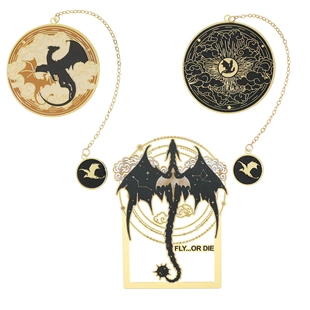 第四翼龙徽章金属镂空书签FourthWing酷炫幻想书文创粉丝书签礼品