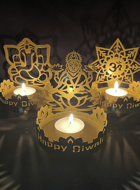 印度排灯节烛台铁质工艺象神装饰节日氛围现货candle holder摆件