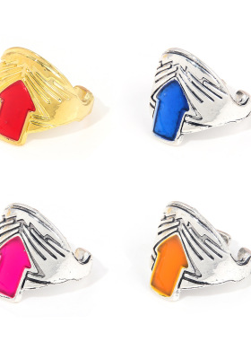 假面骑士Gotchard炼金术学院周边歌查德可调节合金镶钻箭头戒指