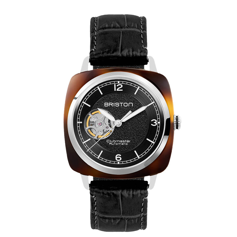BRISTON CLUBMASTER LEGEND传奇系列玳瑁框镂空黑盘黑带HMS机械表