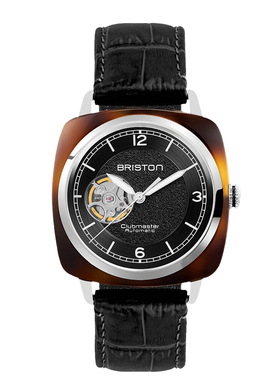 BRISTON CLUBMASTER LEGEND传奇系列玳瑁框镂空黑盘黑带HMS机械表