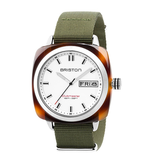 BRISTON 法国进口 Clubmaster Sport 绿色玳瑁运动系列石英手表