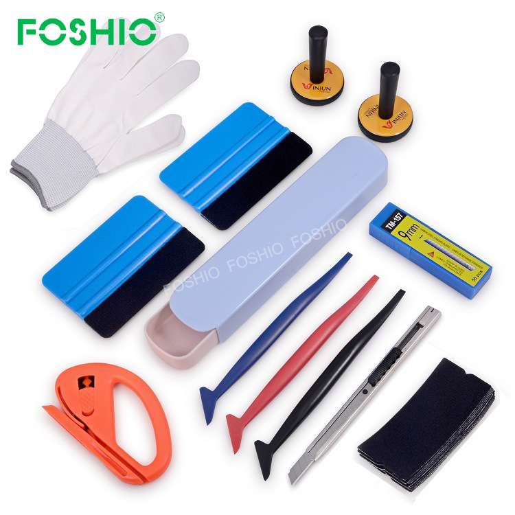 FOSHIO汽车贴膜工具刮板品牌磁铁固定器薄膜切割刀贴膜收边刮刀