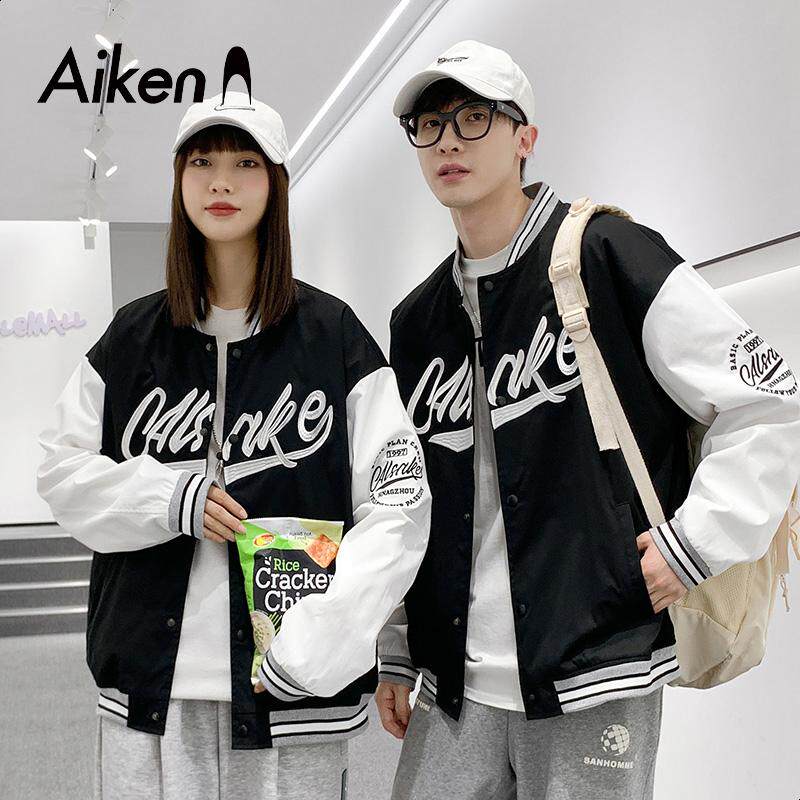 森马集团Aiken时尚春秋韩系拼接宽松休闲韩版百搭棒球服外套