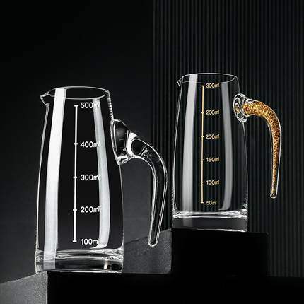 大号白酒分酒器家用水晶玻璃扎壶大容量醒酒器量酒壶一斤装500ML