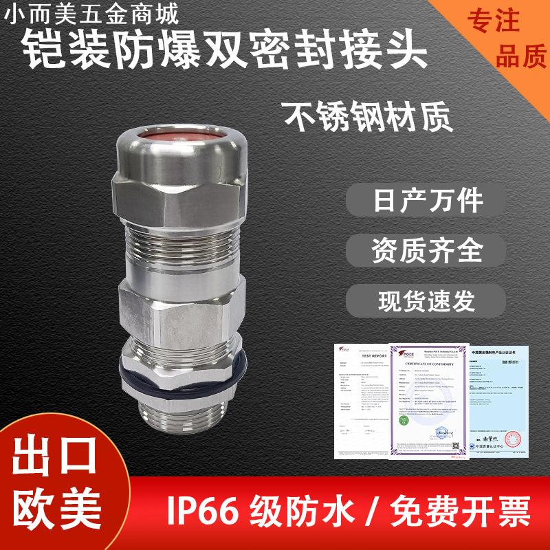 星缆不锈钢双密封电缆线防水接头填料函连接器铠装防爆密封格兰头