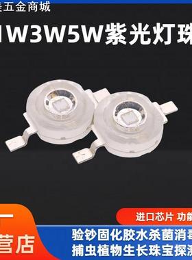 1W3W5W紫色光LED灯珠365NM370/395NM UV紫外线光固化杀菌消毒灯泡