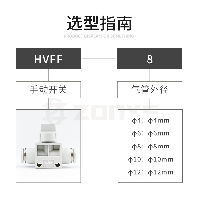 气管快插白色气动快速接头HVFF4/6/8/10手阀手动开关阀卸荷阀泄压