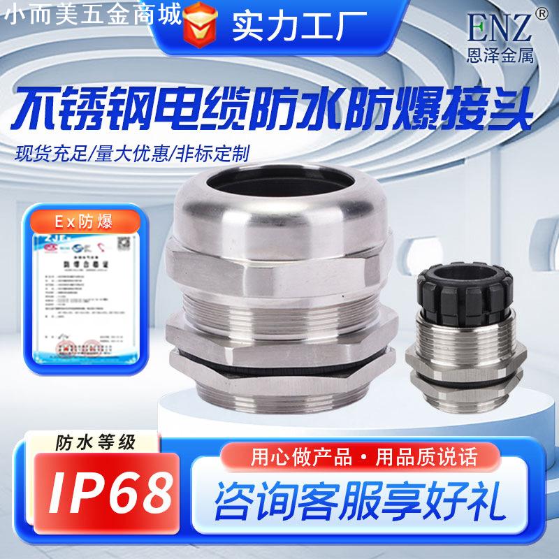 304不锈钢防爆格兰头 不锈钢固定锁紧连接器填料函 电缆防水接头