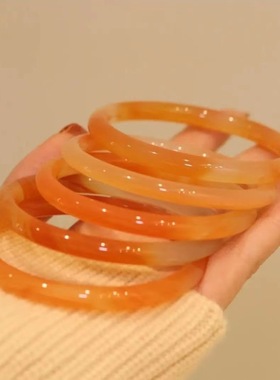 小红书同款焦糖枫叶红叮当琉璃防玉美人古风手镯一步一响铃铛镯