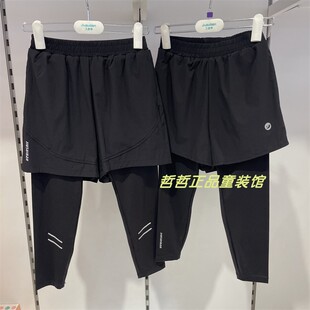久岁伴国内专柜正品代购24秋女童休闲运动假两件打底裤短裤