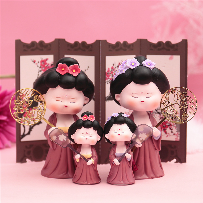 唐仕女宫廷系列古风娃娃创意中国风工艺品可爱唐朝仕女摆件