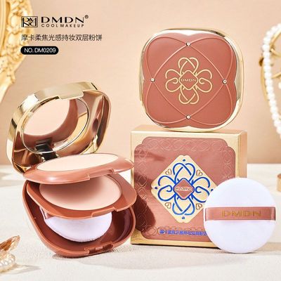 正品控油脱妆妆补妆dmdn定妆粉饼遮防水瑕双层焦持摩卡粉定妆不柔