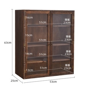 现货实木茶杯博古架桌面收纳柜茶具防尘玻璃化妆品展示茶柜茶壶置