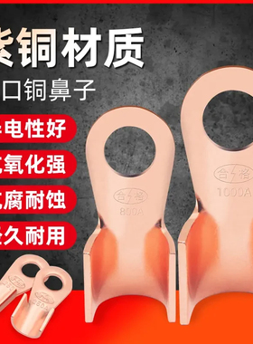 OT国标紫铜开口鼻铜鼻子接线端子3A /100A平方线鼻子电瓶电线接头