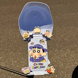 蜡笔小新电动车自行车手机支架小头盔遮阳骑行防震摩托车导航支架