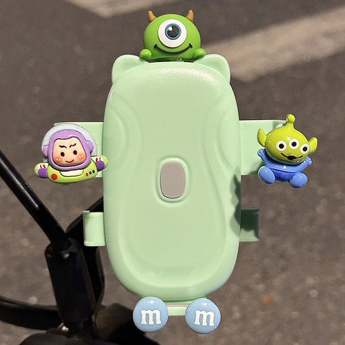 迪士尼可爱电动车手机支架骑行导航架自行车摩托车电瓶车通用防震