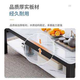 阳台小茶桌小家钢FRT户型轻奢感小桌子 化玻璃茶用客厅2几024新款