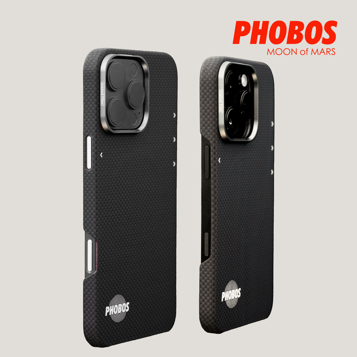 PHOBOS iPhone 16 Pro/Pro Max黑色凯夫拉超薄磁吸手机壳