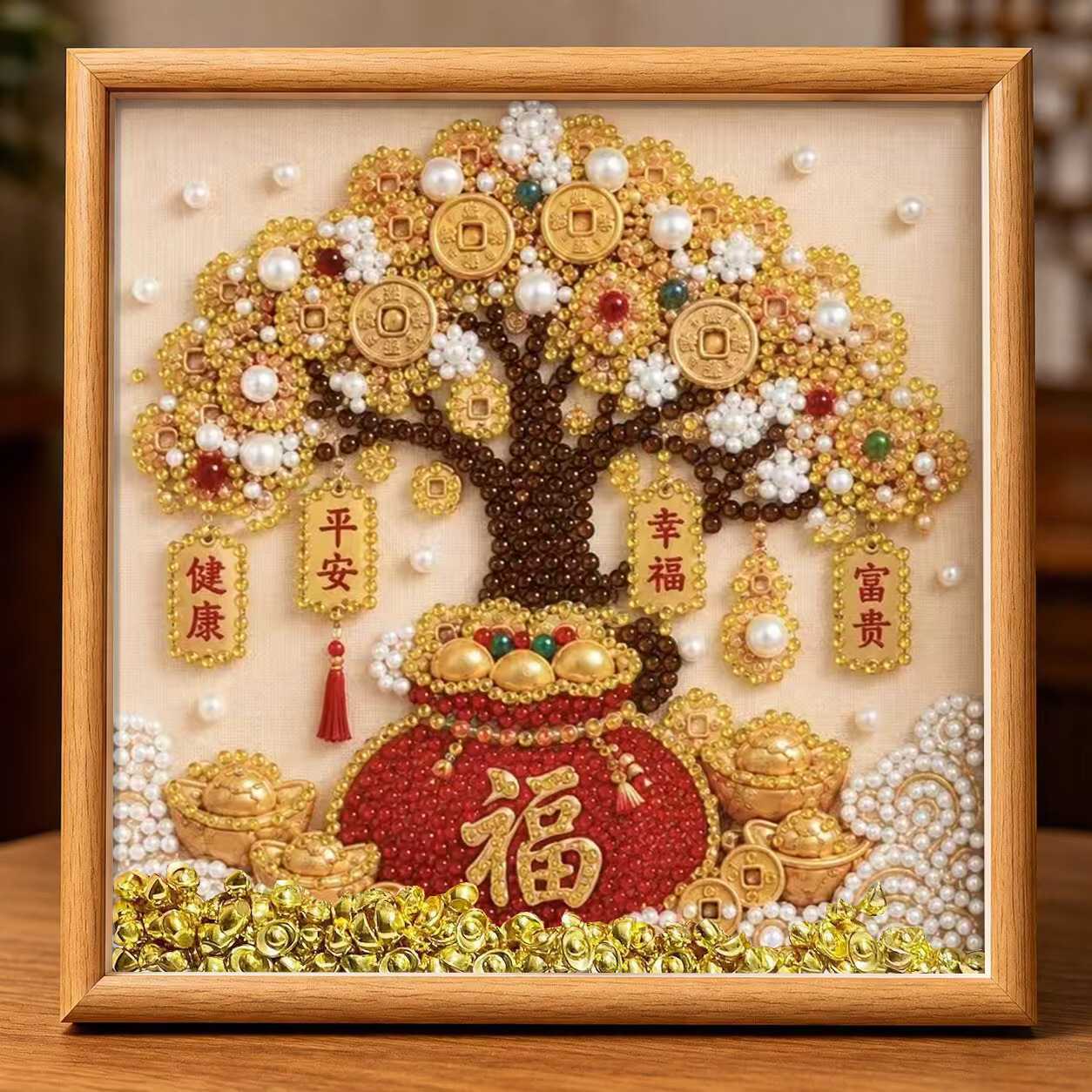 福瑞盈门珍珠钻石画diy手工粘贴材料包全套2026新款招财摆件装饰