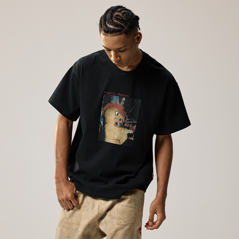 Remedy美式潮牌内华达州小鸡短袖T恤男夏季国潮宽松圆领半袖体恤