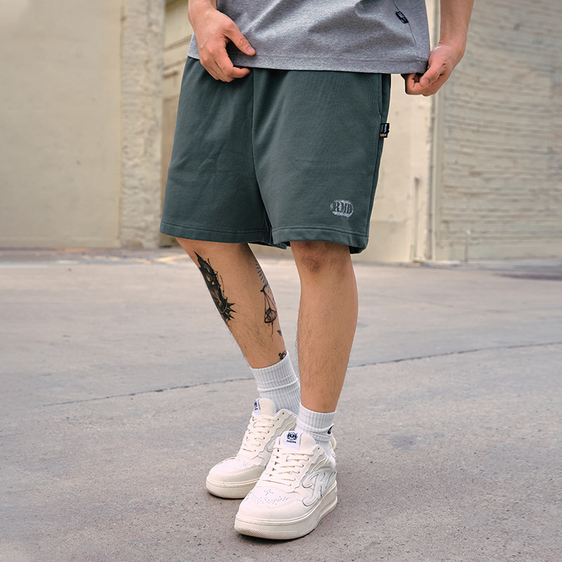 Remedy夏季新款国潮运动宽松直筒五分卫裤美式街头潮牌休闲短裤男