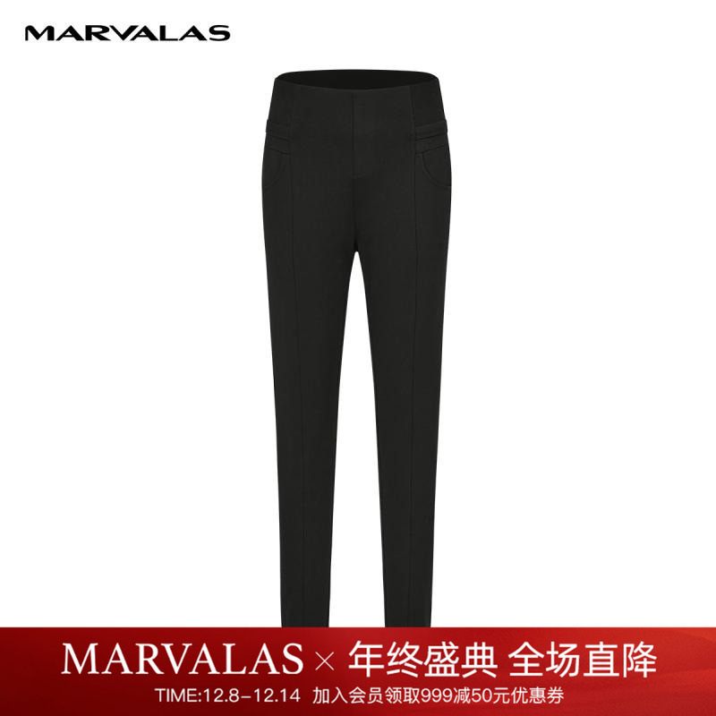 曼德诗厚款羽绒裤高腰