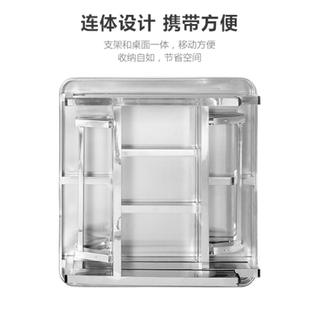 折叠桌不锈钢烤火桌子家用正方形现代简约餐桌可折叠户外便携方桌