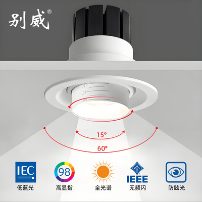 嵌入式全光谱高显指变焦射灯