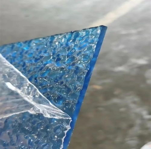 蓝色水波纹亚克力板石头纹透明渐变有机玻璃板背景隔断定制品加工