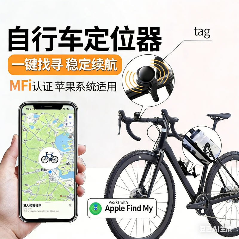 自行车防丢器磁吸定位器适用于安卓苹果airtag铃铛防丢追踪器水壶架定位防盗神器防盗锁单车防盗山地车报警