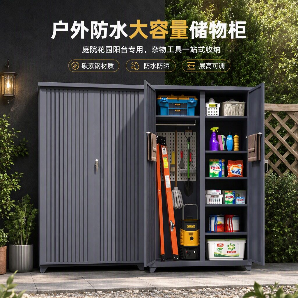 格栅门室外收纳柜防水防晒储物柜