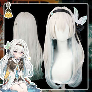 特价 流萤 cos假发 崩坏:星穹铁道 仿真头皮顶 拼色渐变