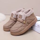 意迪森冬季 中老年软底妈妈鞋 防滑保暖雪地靴棉鞋 女官方旗舰店正品