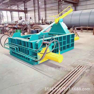 金属易拉罐压块机 小型液压铁铝屑打包机 卧式油漆桶回收打包机