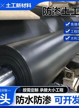 HDPE土工膜防渗膜塘鱼YPZ蓄水池两布膜复合工土工膜黑色防渗一土