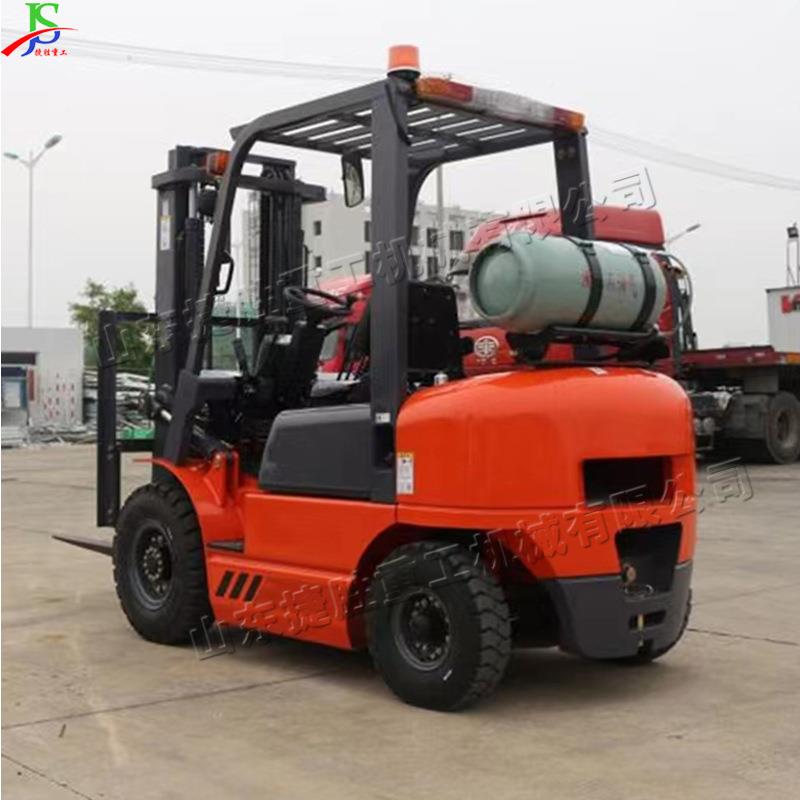 仓储物件气运输车 载重2t筑液化地叉车 建工js-2汽油装卸堆垛车