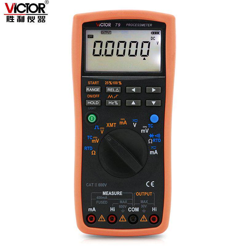 胜利VC79过程校验万用表过程信号源电流电压信号输出4-20ma校准器