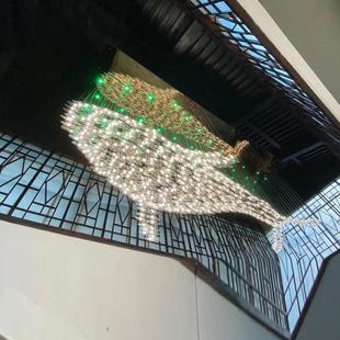 一体鲸鱼造型酒店大堂工程吊灯宴会厅主题餐厅悬挂艺术装置创意灯